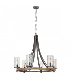 Feiss Angelo 6 Light Chandelier Weathered Oak-1