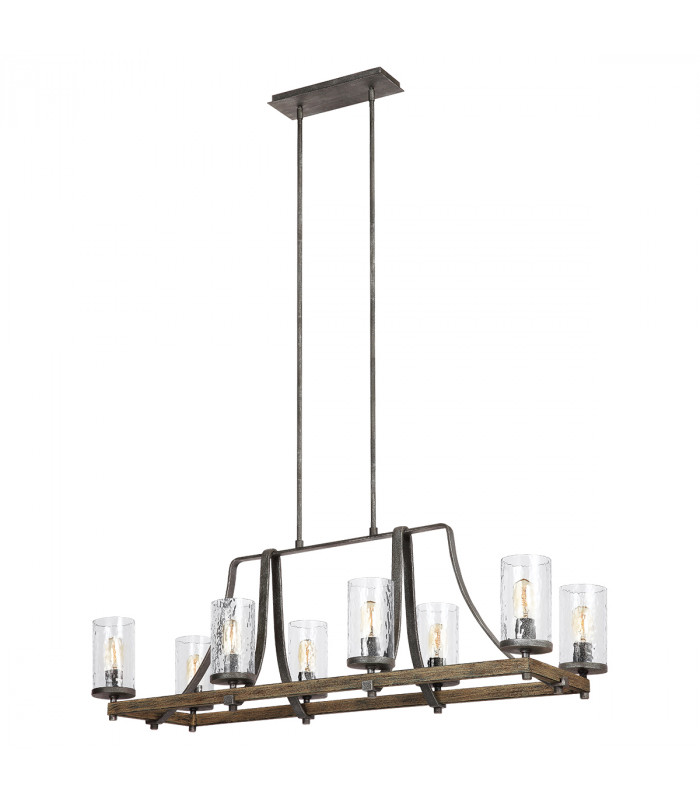 Feiss Angelo 8 Light Isle Chandelier Weathered Oak-1