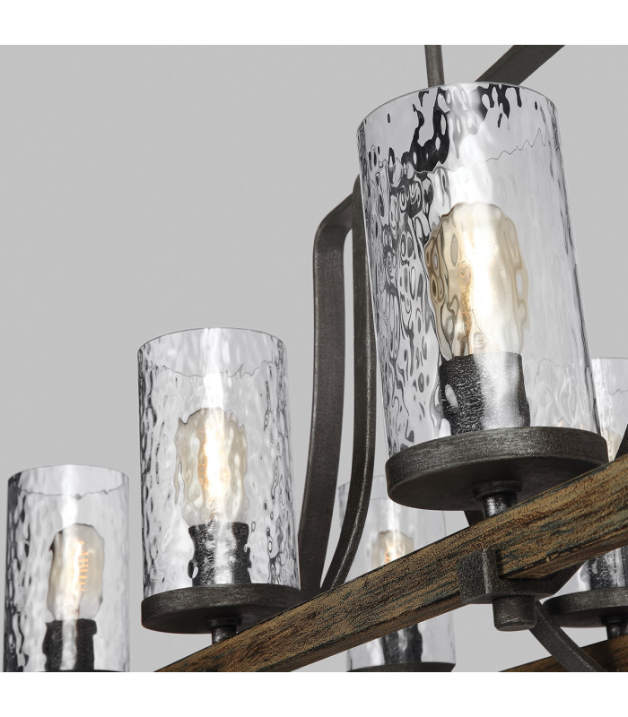 Feiss Angelo 8 Light Isle Chandelier Weathered Oak-2
