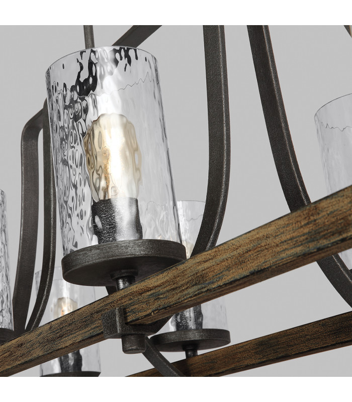 Feiss Angelo 8 Light Isle Chandelier Weathered Oak-3