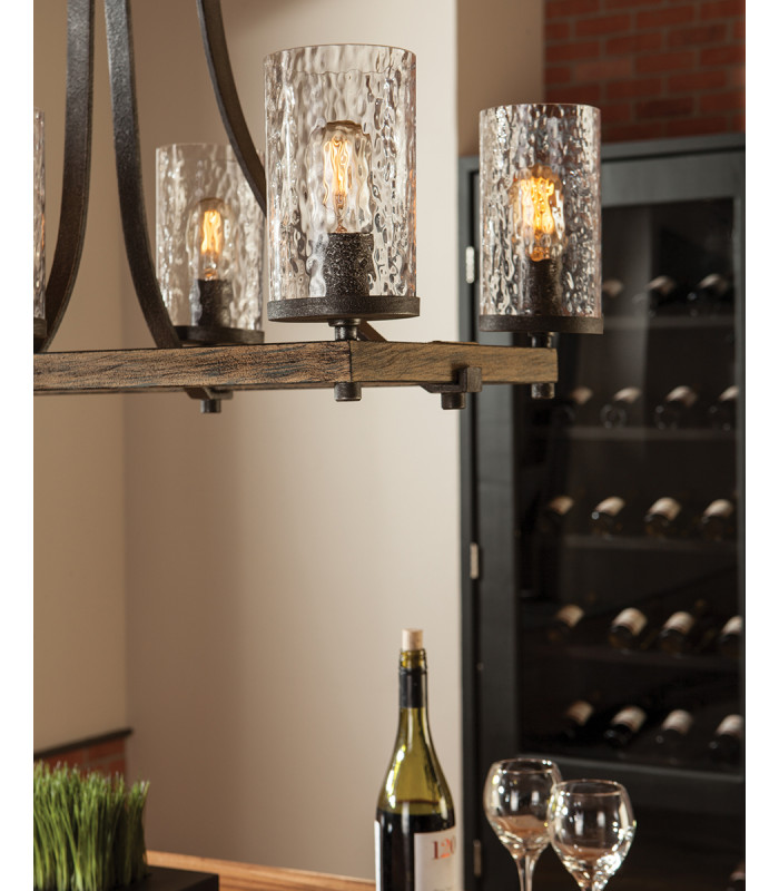 Feiss Angelo 8 Light Isle Chandelier Weathered Oak-4