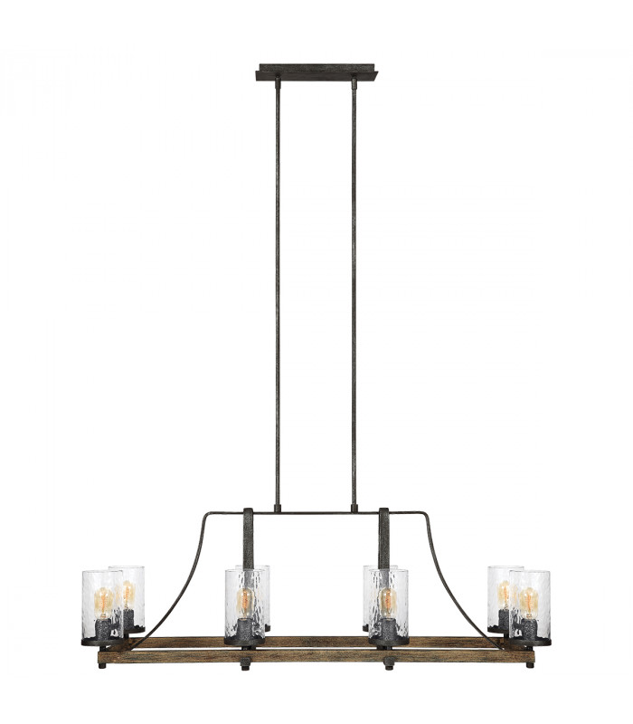 Feiss Angelo 8 Light Isle Chandelier Weathered Oak-5