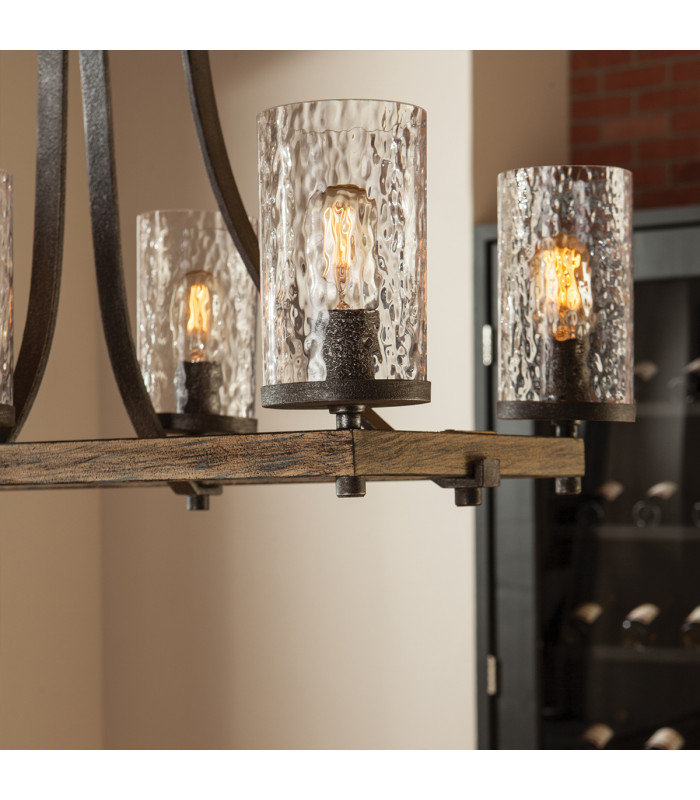 Feiss Angelo 8 Light Isle Chandelier Weathered Oak-7
