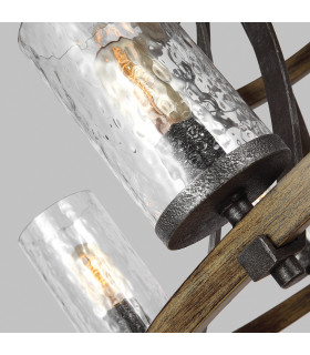 Feiss Angelo 9 Light Chandelier Weathered Oak-2