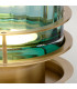 Arno Table Lamp Metalwork Aged Brass Green Glass-5