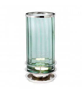 Arno Table Lamp Metalwork Polished Nickel Green Glass-1