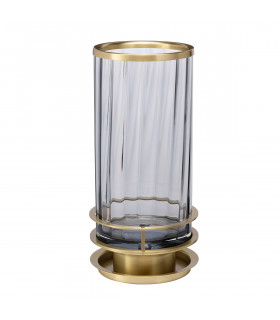 Arno Table Lamp Metalwork Aged Brass Smoked Glass-2