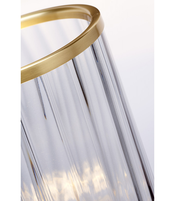 Arno Table Lamp Metalwork Aged Brass Smoked Glass-3