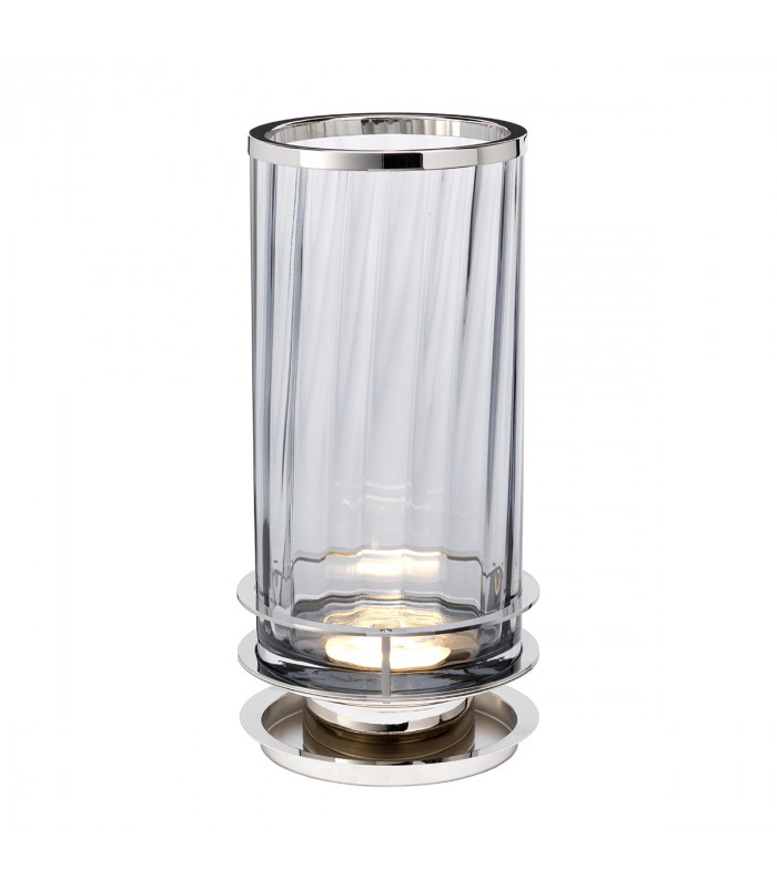 Arno Table Lamp Metalwork Polished Nickel Smoked Glass-1