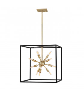Lisa McDennon by Hinkley Aros 12 Light Pendant Black & Warm Brass-1