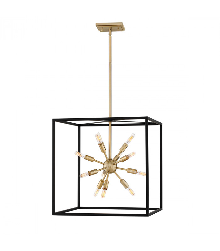 Lisa McDennon by Hinkley Aros 12 Light Pendant Black & Warm Brass-1