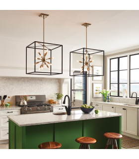 Lisa McDennon by Hinkley Aros 12 Light Pendant Black & Warm Brass-2