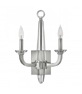 Hinkley Ascher 2 Light Wall Light Polished Nickel-1