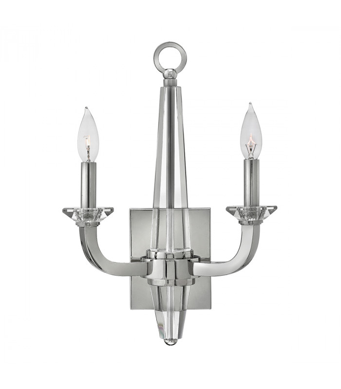Hinkley Ascher 2 Light Wall Light Polished Nickel-1