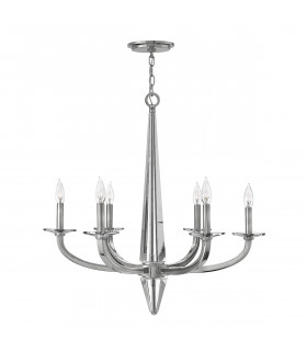 Hinkley Ascher 6 Light Chandelier Polished Nickel-1