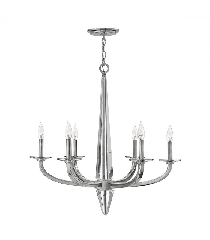 Hinkley Ascher 6 Light Chandelier Polished Nickel-1