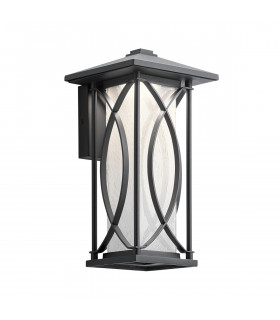 Kichler Ashbern Outdoor 1 Light Wall Lantern Textured Black IP44-1