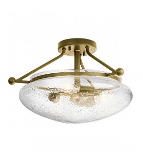 Kichler Belle 3 Light Semi-Flush Mount Brushed Natural Brass-1