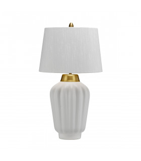 Bexley 1 Light Table Lamp White Brushed Brass-1