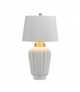 Bexley 1 Light Table Lamp White Brushed Brass-2