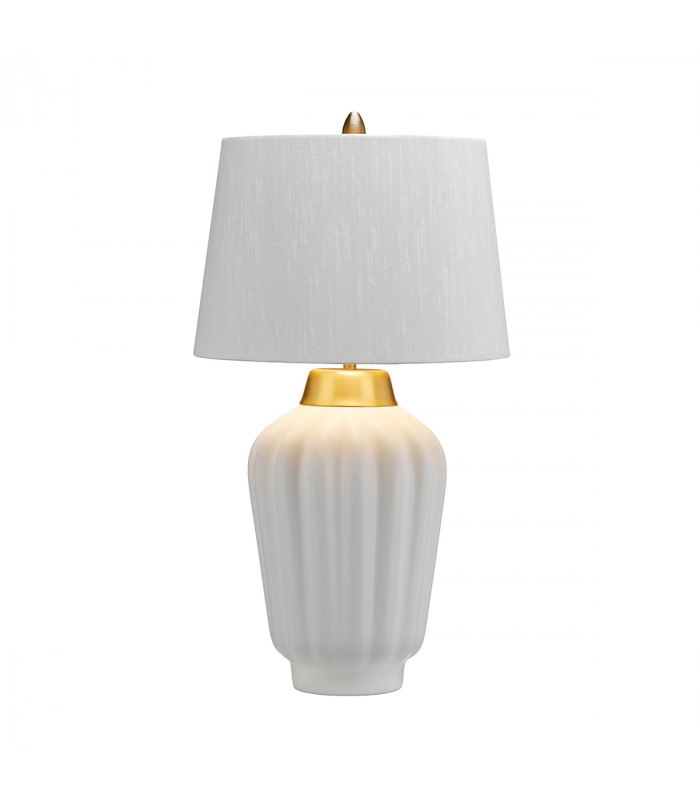 Bexley 1 Light Table Lamp White Brushed Brass-2