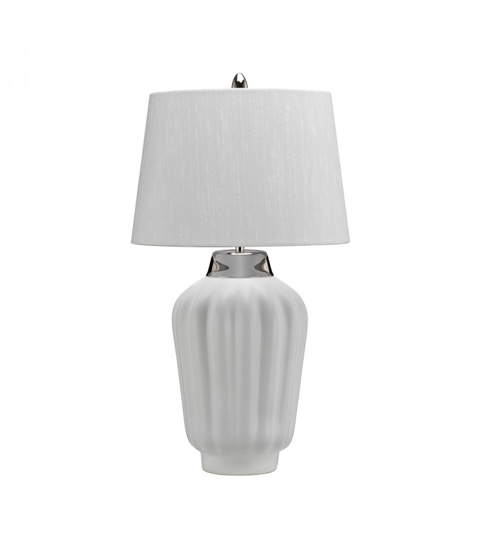 Bexley 1 Light Table Lamp White Polished Nickel-1