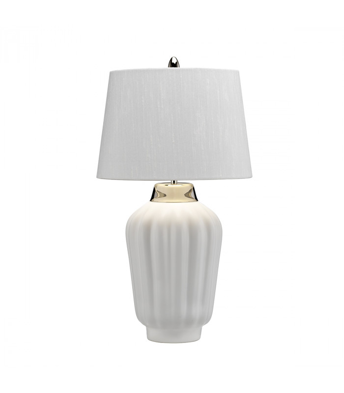 Bexley 1 Light Table Lamp White Polished Nickel-2