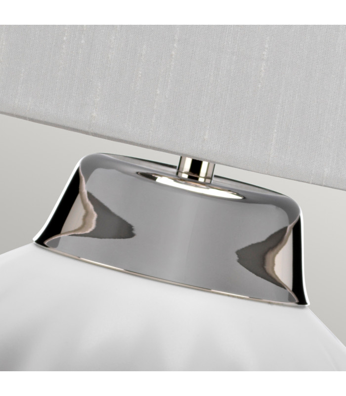 Bexley 1 Light Table Lamp White Polished Nickel-3