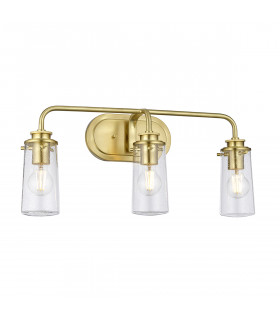 Kichler Braelyn 3 Light Wall Light Brushed Brass IP44-1