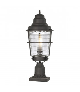 Kichler Chance Harbor Outdoor 1 Light Pedestal Lantern Weathered Zinc IP44-1