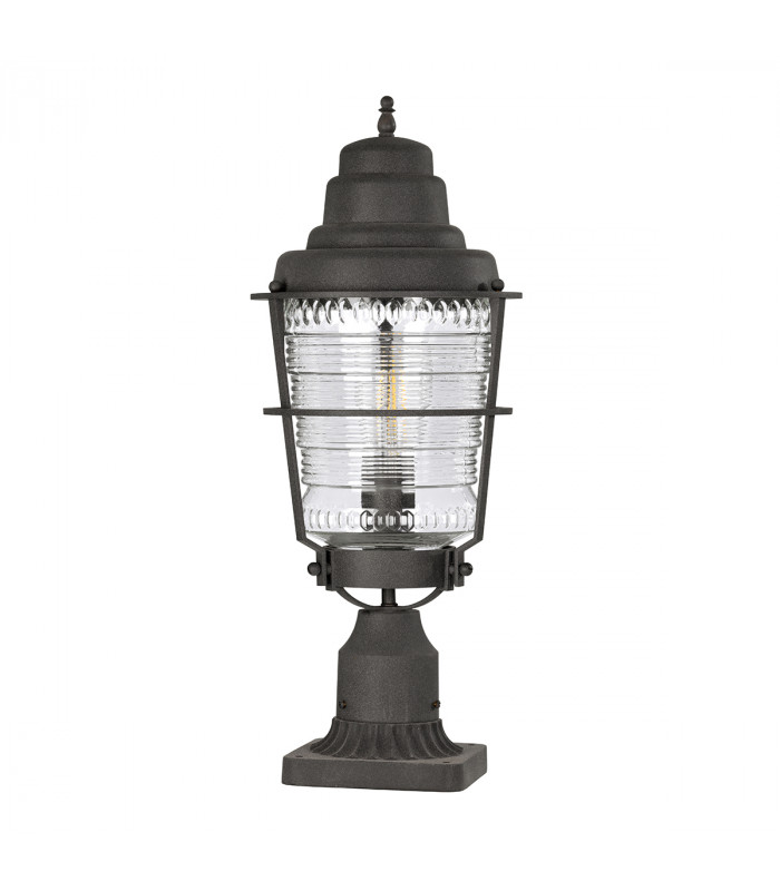 Kichler Chance Harbor Outdoor 1 Light Pedestal Lantern Weathered Zinc IP44-2