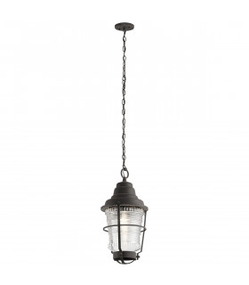 Kichler Chance Harbor Outdoor 1 Light Chain Lantern Weathered Zinc IP44-1