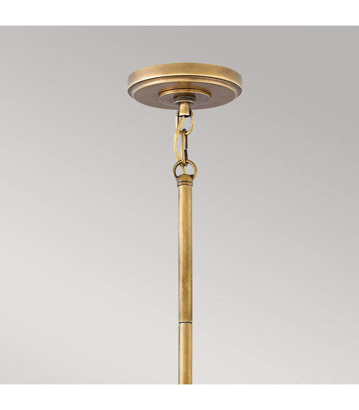 Hinkley Fletcher 3 Light Pendant Aged Zinc with Heritage Brass-3