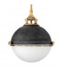 Hinkley Fletcher 2 Light Pendant Aged Zinc with Heritage Brass-2