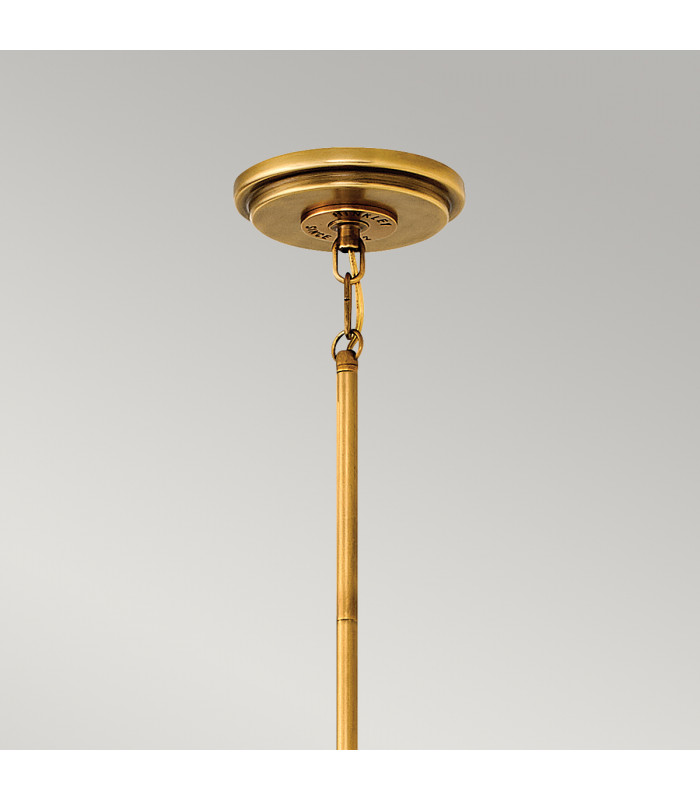 Hinkley Fletcher 2 Light Pendant Aged Zinc with Heritage Brass-3