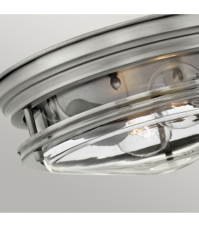 Hinkley Hadrian 2 Light Flush Mount Antique Nickel with Glass IP44-2