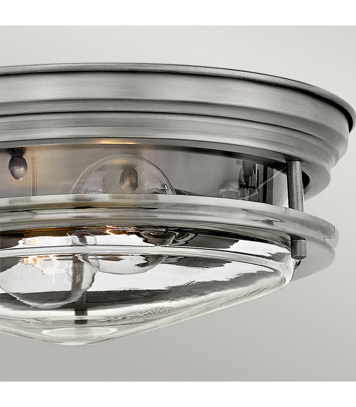 Hinkley Hadrian 2 Light Flush Mount Antique Nickel with Glass IP44-3