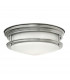 Hinkley Hadrian 2 Light Flush Mount Antique Nickel with Opal Glass IP44-1