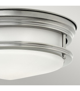 Hinkley Hadrian 2 Light Flush Mount Antique Nickel with Opal Glass IP44-2