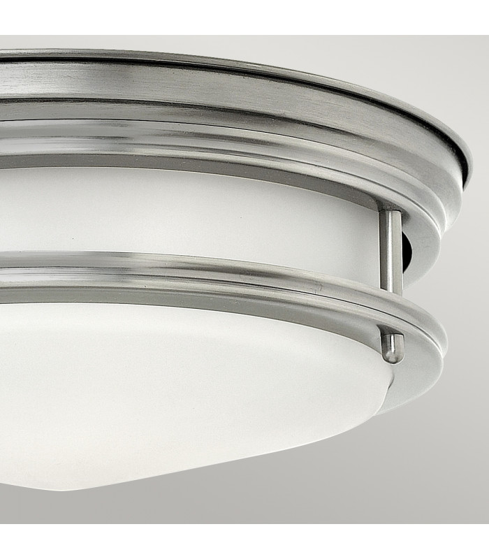 Hinkley Hadrian 2 Light Flush Mount Antique Nickel with Opal Glass IP44-2