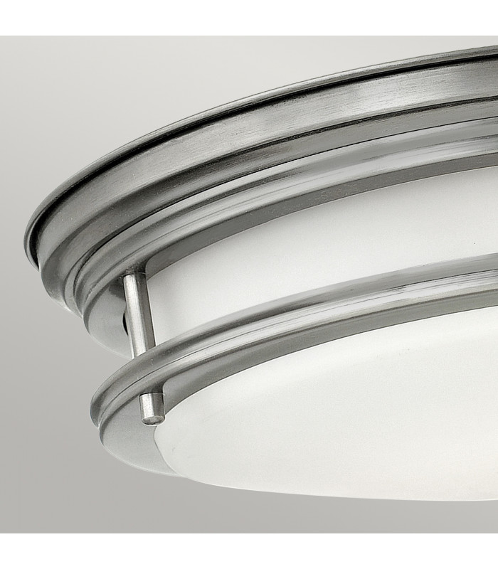 Hinkley Hadrian 2 Light Flush Mount Antique Nickel with Opal Glass IP44-3