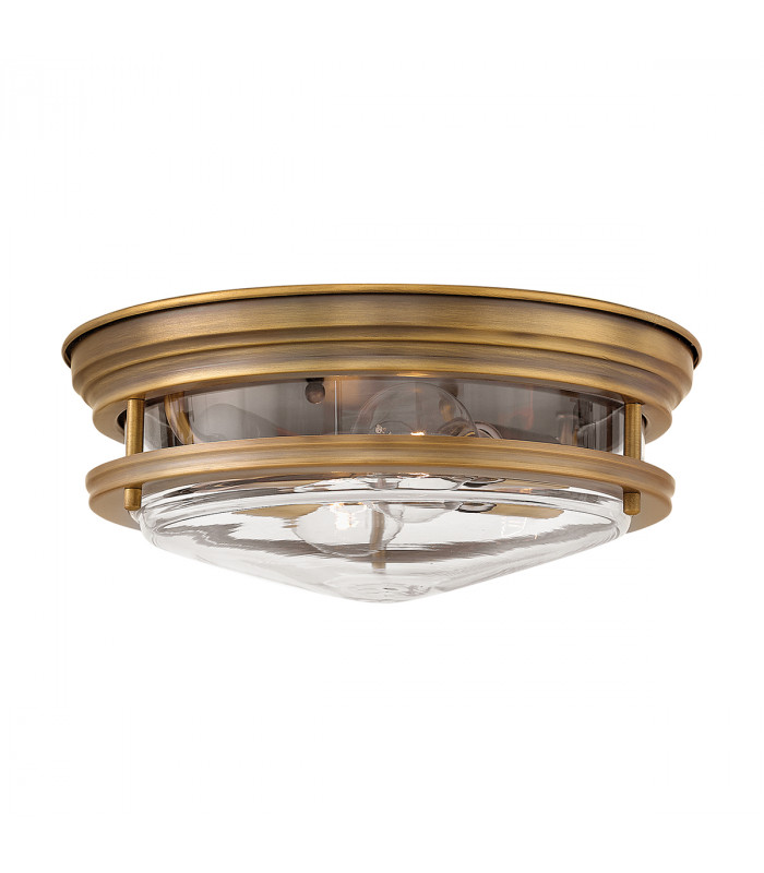 Hinkley Hadrian 2 Light Flush Mount Brushed Bronze with Glass IP44-1