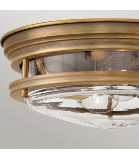 Hinkley Hadrian 2 Light Flush Mount Brushed Bronze with Glass IP44-2