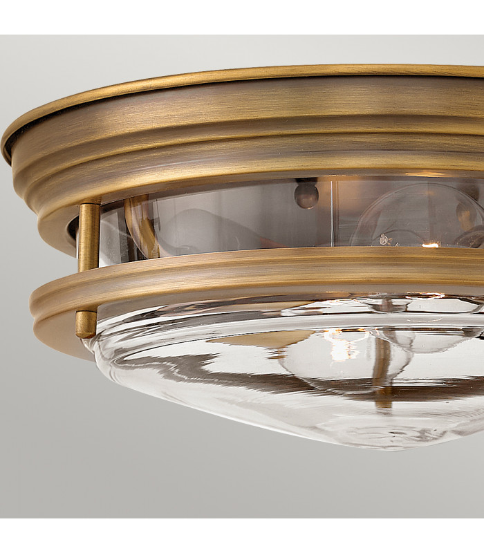 Hinkley Hadrian 2 Light Flush Mount Brushed Bronze with Glass IP44-2