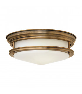 Hinkley Hadrian 2 Light Flush Mount Brushed Bronze with Opal Glass IP44-1