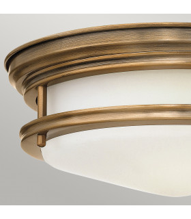 Hinkley Hadrian 2 Light Flush Mount Brushed Bronze with Opal Glass IP44-2