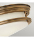 Hinkley Hadrian 2 Light Flush Mount Brushed Bronze with Opal Glass IP44-3