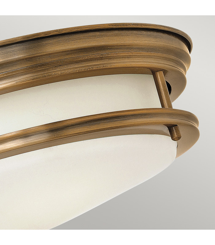 Hinkley Hadrian 2 Light Flush Mount Brushed Bronze with Opal Glass IP44-3