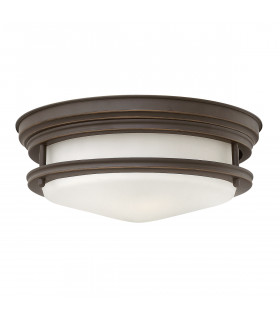 Hinkley Hadrian 2 Light Flush Mount Oil Rubbed Bronze with Opal Glass IP44-1