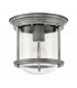 Hinkley Hadrian 1 Light Flush Mount Antique Nickel with Glass IP44-1